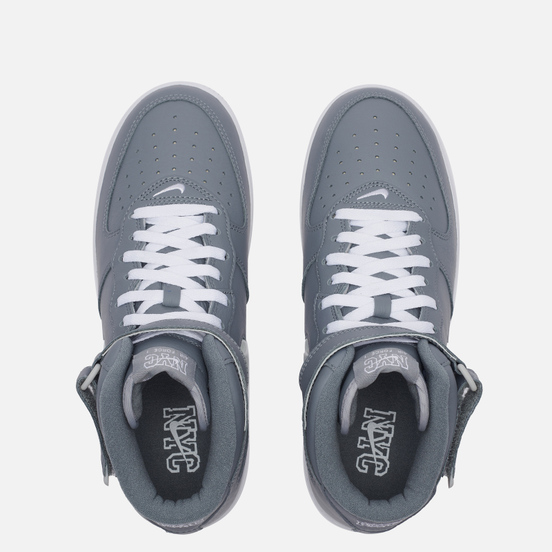 Кроссовки Nike Air Force 1 Mid QS NYC Cool Grey/White/Metallic Silver