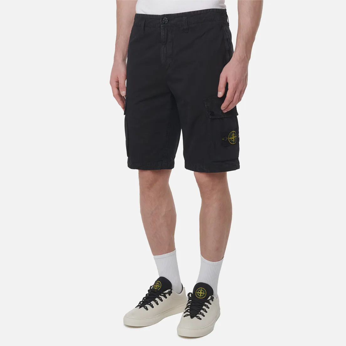 Stone Island Мужские шорты Brushed Organic Cotton Canvas Old Effect