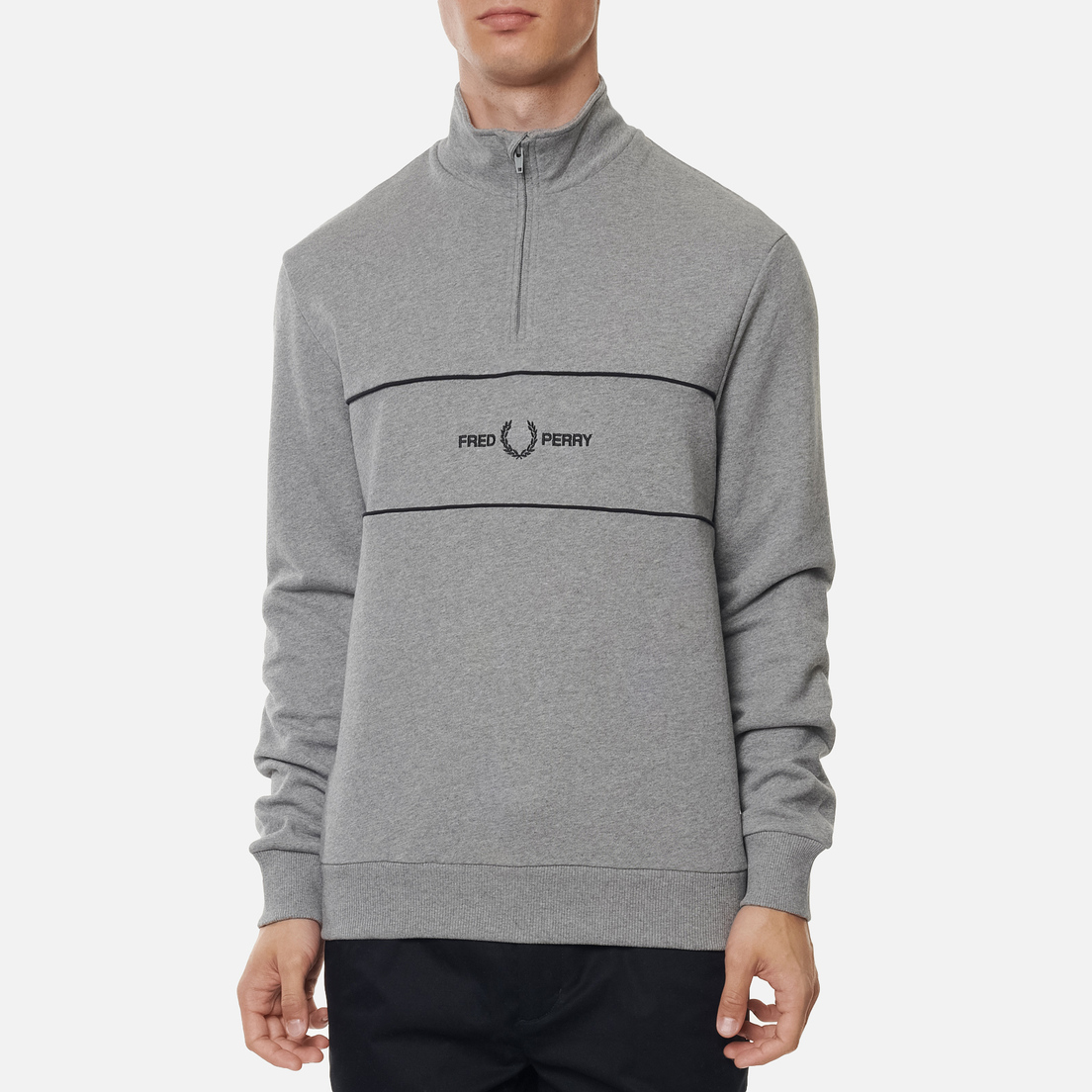 Fred Perry Мужская толстовка Embroidered Panel Half Zip