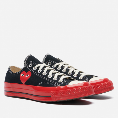 фото Кеды converse x comme des garcons play chuck 70 low, цвет чёрный, размер 39.5 eu