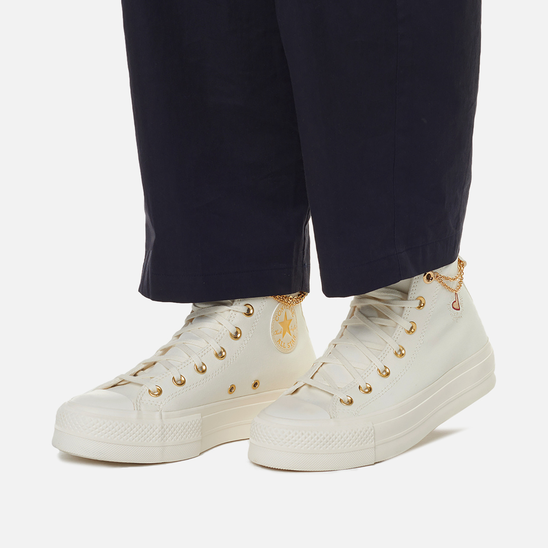 Женские кеды Converse Chuck Taylor All Star Lift Platform Gold Chain