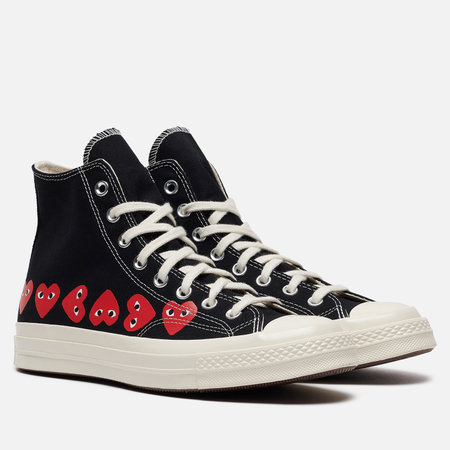 Кеды Converse x Comme des Garcons Play Chuck 70 Multi Heart Hi, цвет чёрный, размер 35 EU
