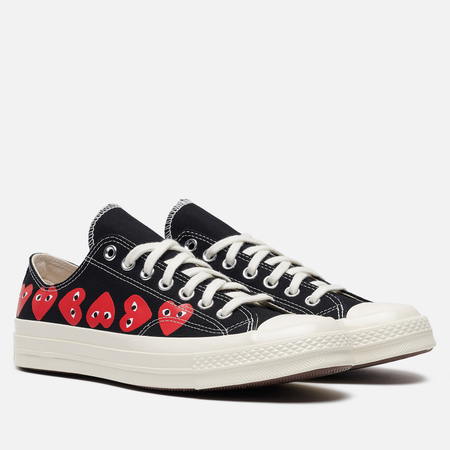Кеды Converse x Comme des Garcons Play Chuck 70 Multi Heart Low, цвет чёрный, размер 46.5 EU
