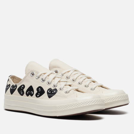 Кеды Converse x Comme des Garcons Play Chuck 70 Multi Heart Low, цвет бежевый, размер 37.5 EU