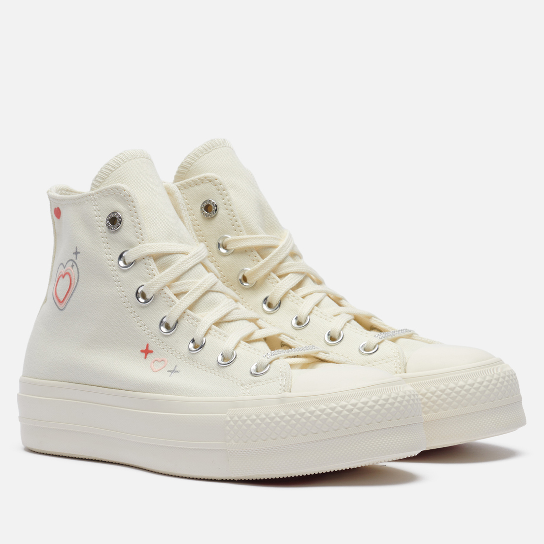 Converse with heart white on sale