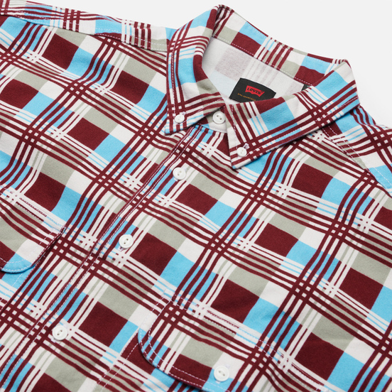 Мужская рубашка Levi's Skateboarding LS Woven Printed Burgundy/Blue