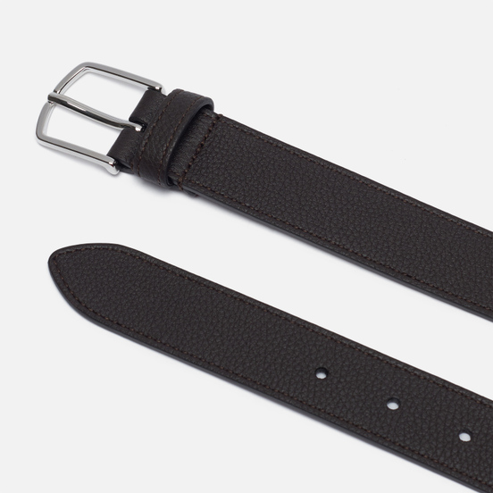 Ремень Anderson's Narrow Stitch Trimmed Soft Grained Leather Chocolate