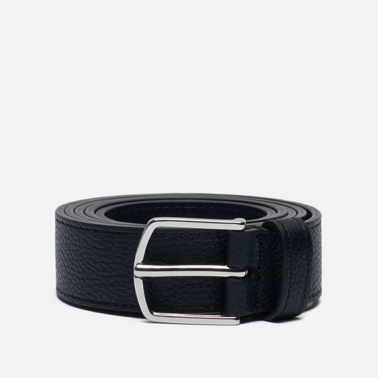 Ремень Anderson's Narrow Stitch Trimmed Soft Grained Leather Black