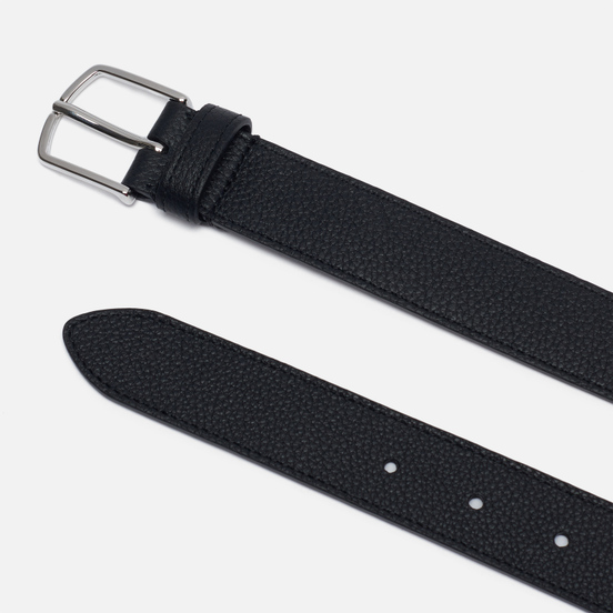 Ремень Anderson's Narrow Stitch Trimmed Soft Grained Leather Black