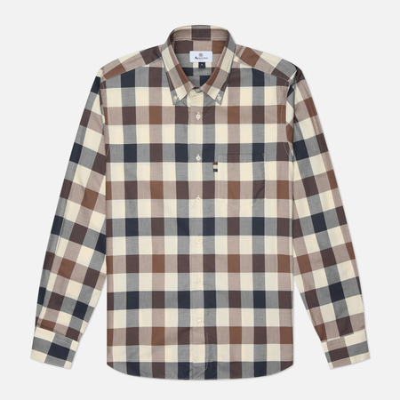 Мужская рубашка Aquascutum Active Macro Check, цвет бежевый, размер M