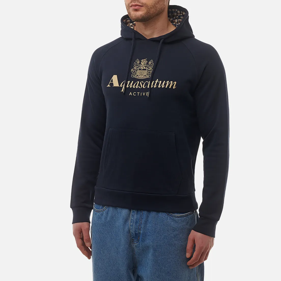 Aquascutum Мужская толстовка Active Big Logo Raglan Hoodie