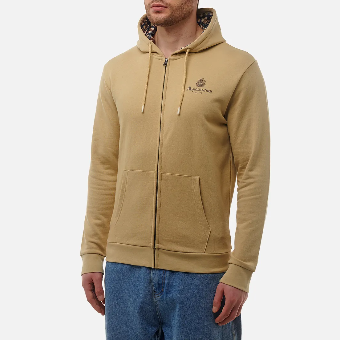 Aquascutum Мужская толстовка Active Small Logo Hoodie Full Zip