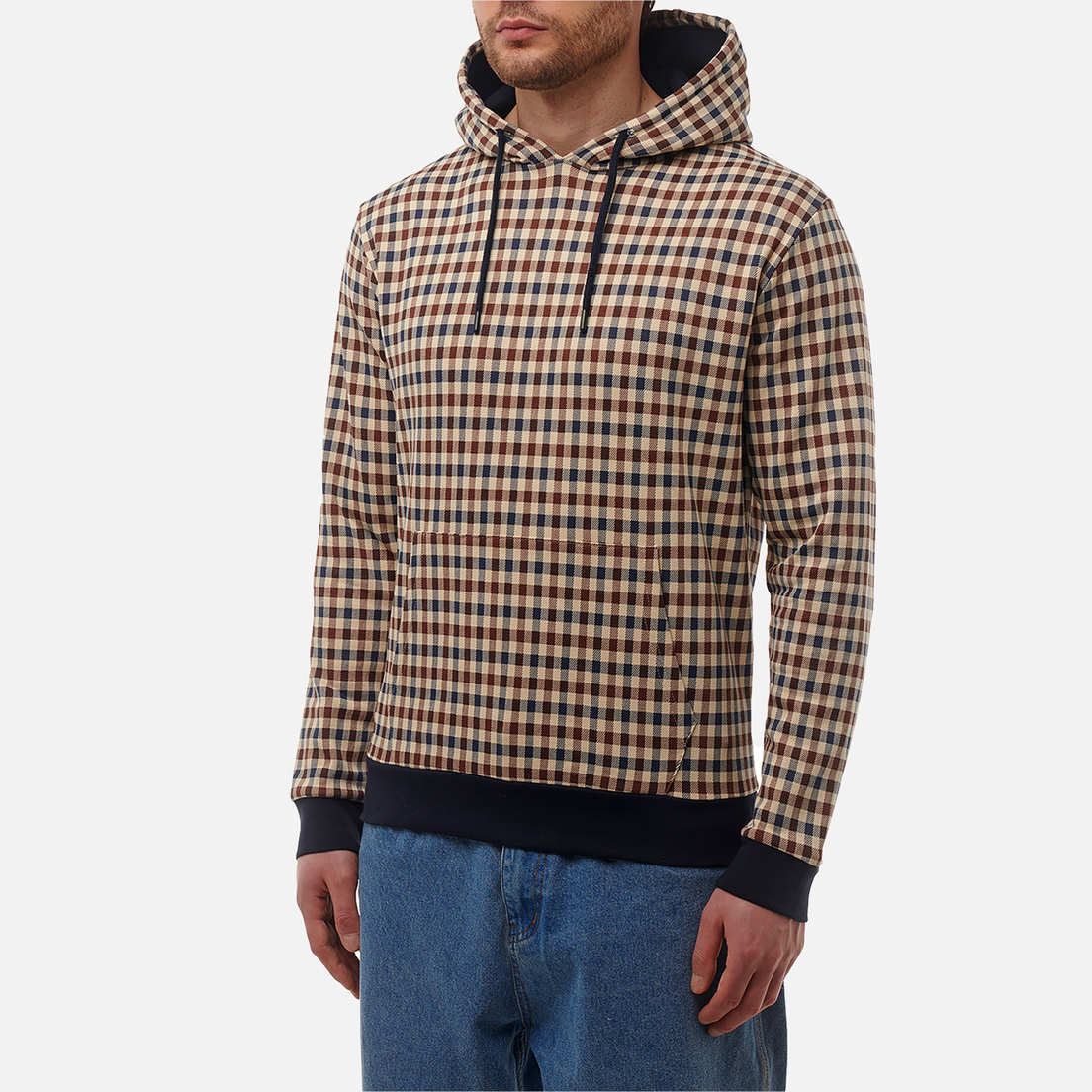 Aquascutum Мужская толстовка Active Club Check Hoodie