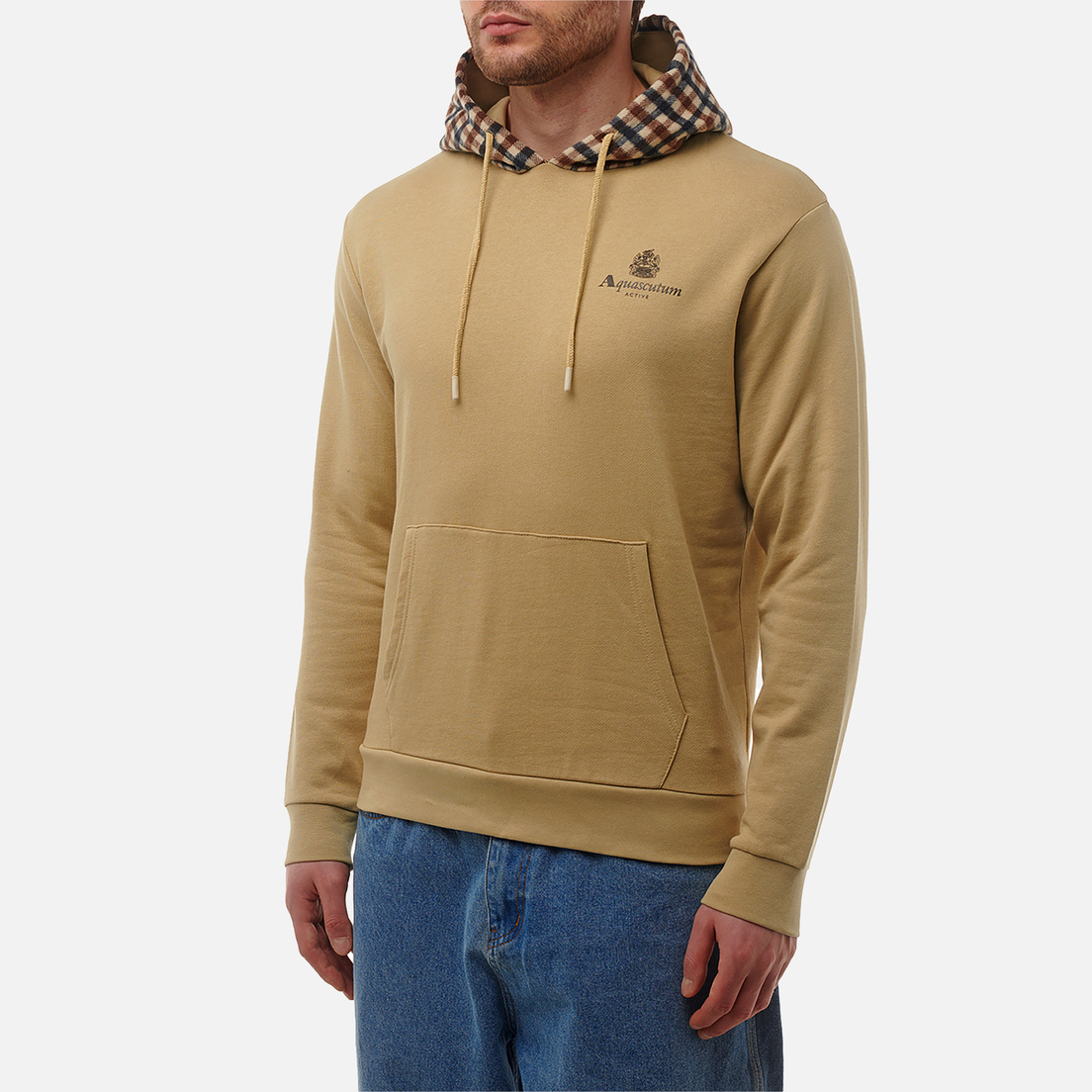 Aquascutum Мужская толстовка Active Club Check Merino Hoodie