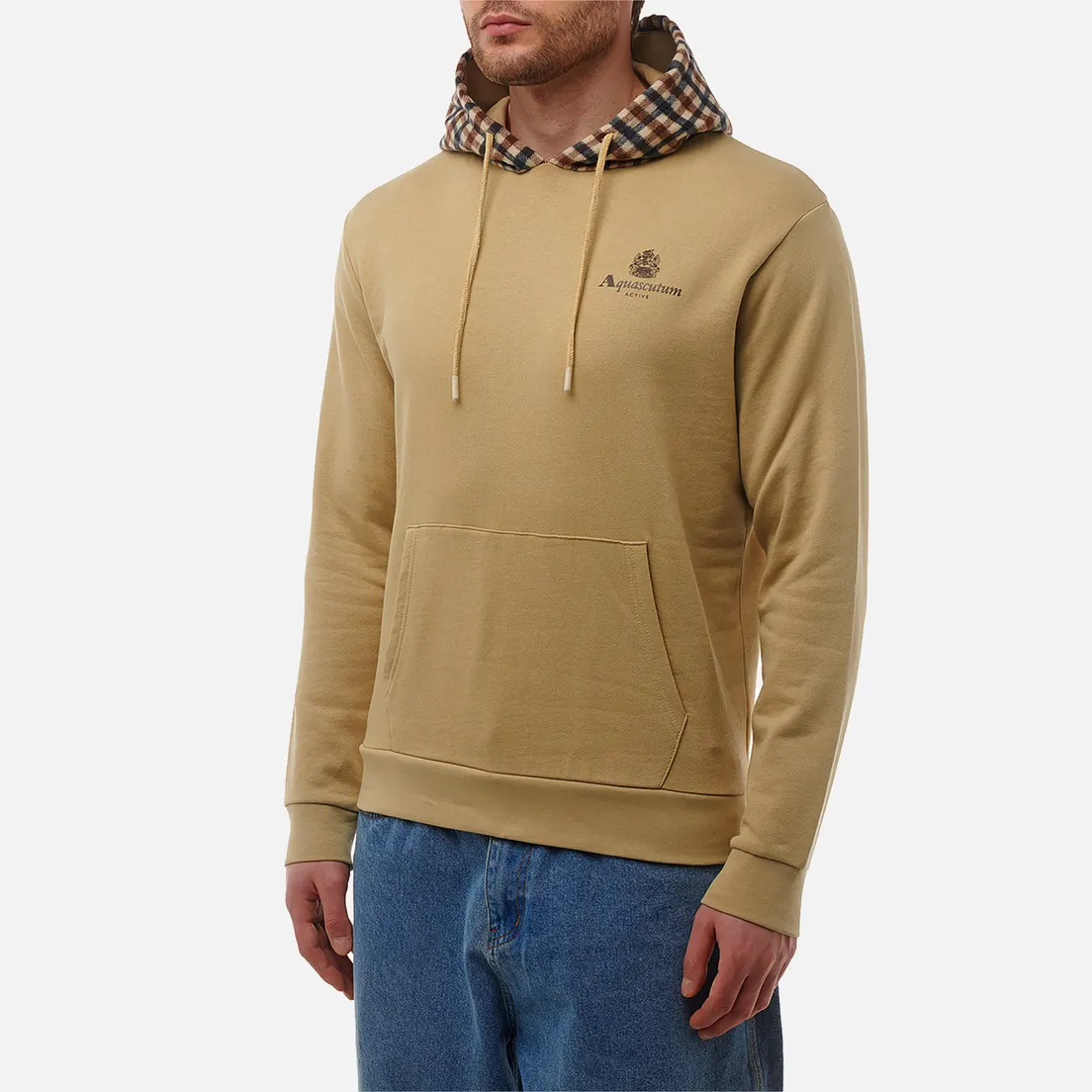 Aquascutum Мужская толстовка Active Club Check Merino Hoodie