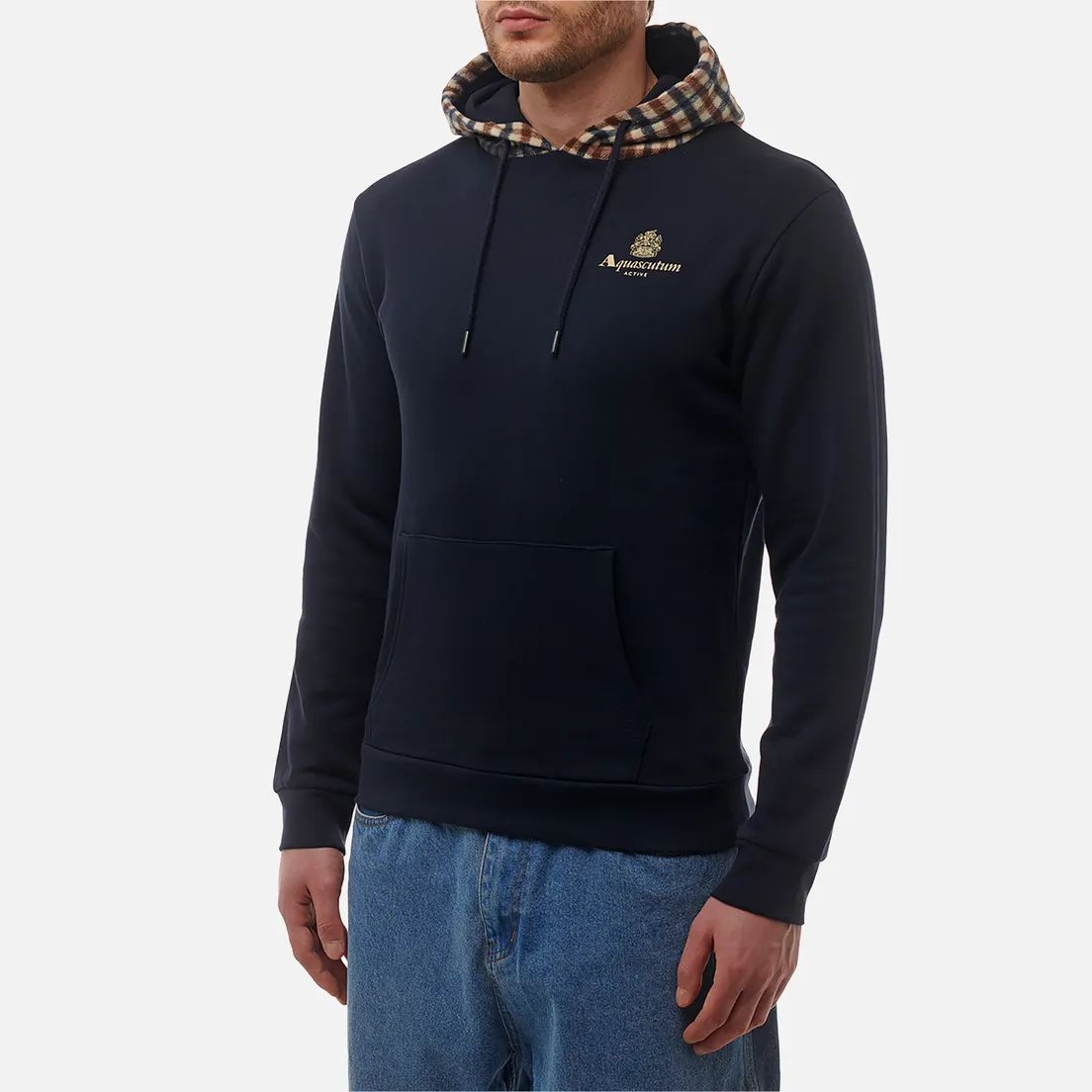 Aquascutum Мужская толстовка Active Club Check Merino Hoodie