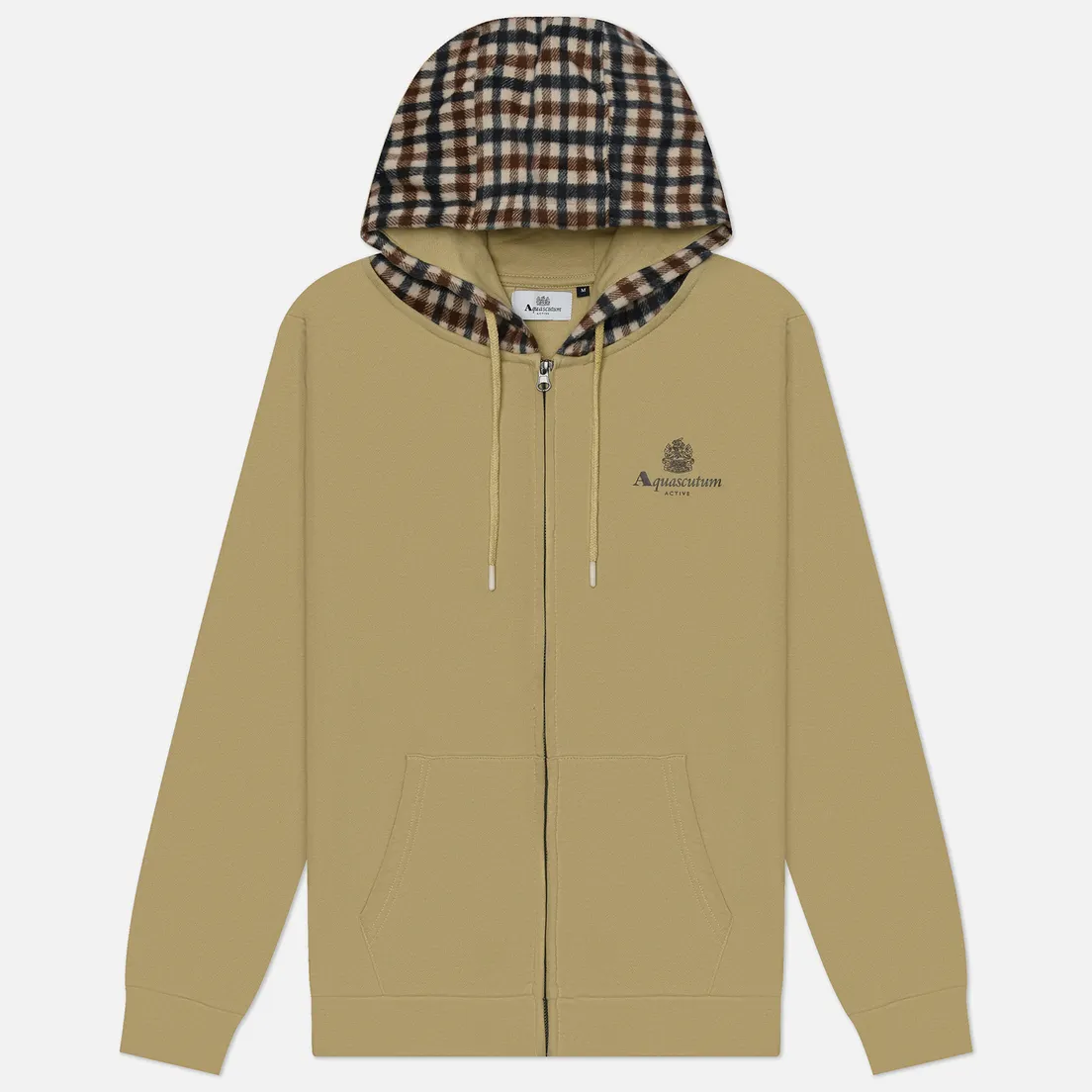 Aquascutum Мужская толстовка Active Club Check Full Zip Merino Hoodie