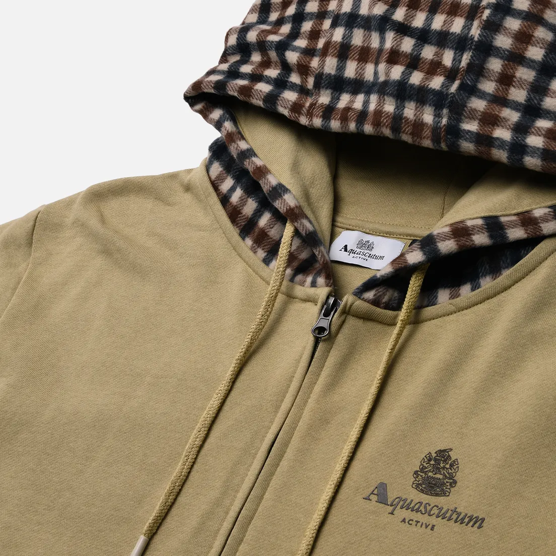 Aquascutum Мужская толстовка Active Club Check Full Zip Merino Hoodie