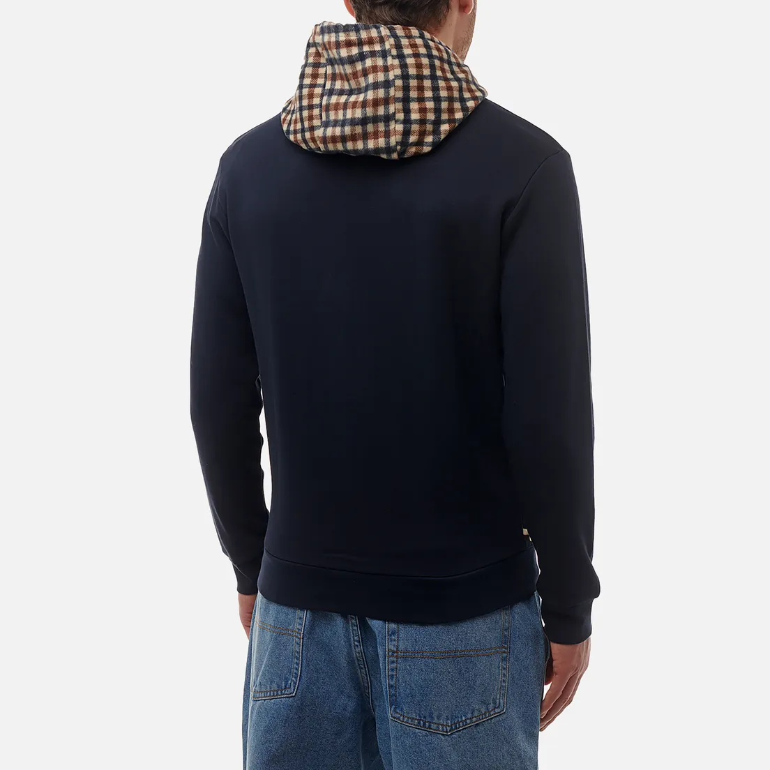 Aquascutum Мужская толстовка Active Club Check Full Zip Merino Hoodie