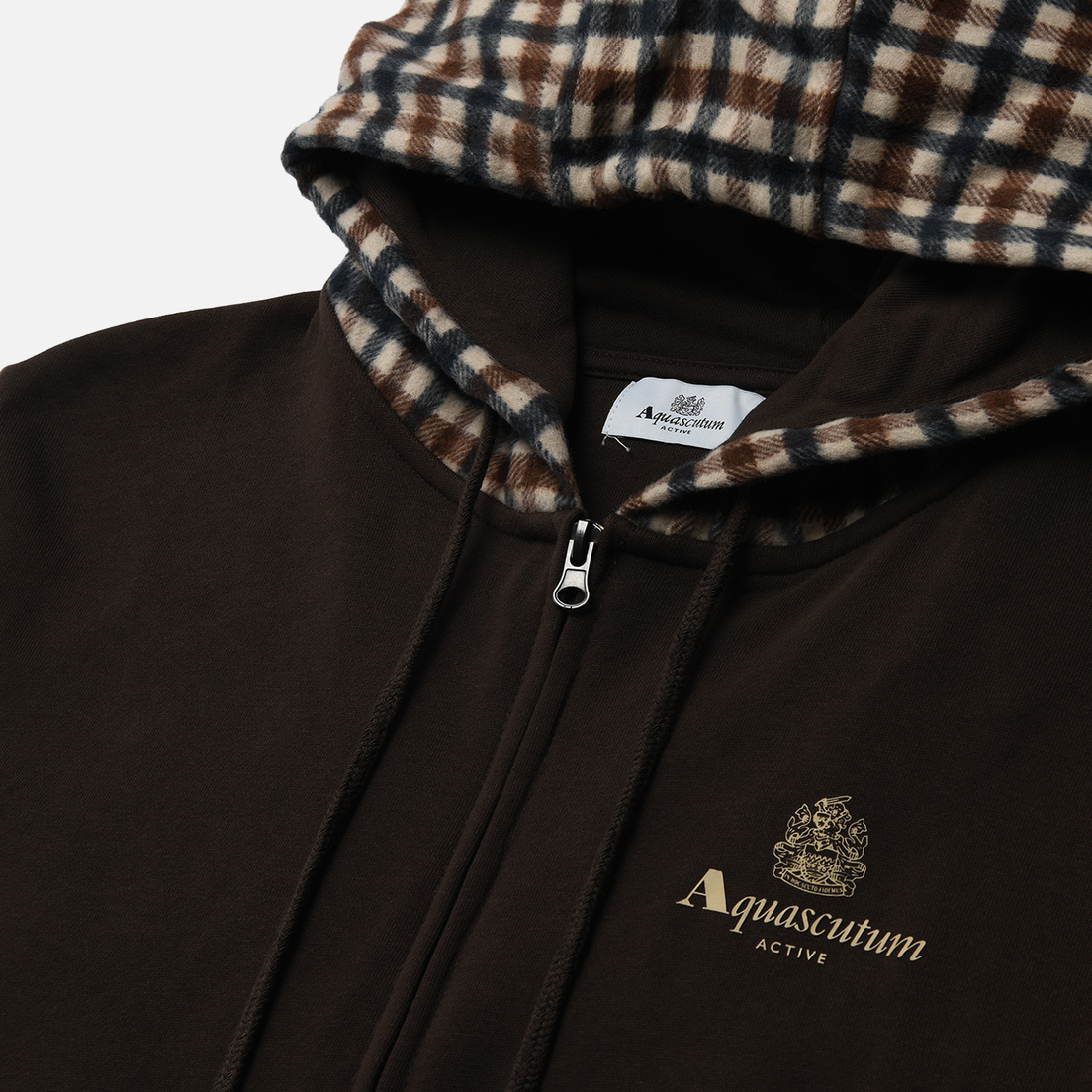 Aquascutum Мужская толстовка Active Club Check Full Zip Merino Hoodie