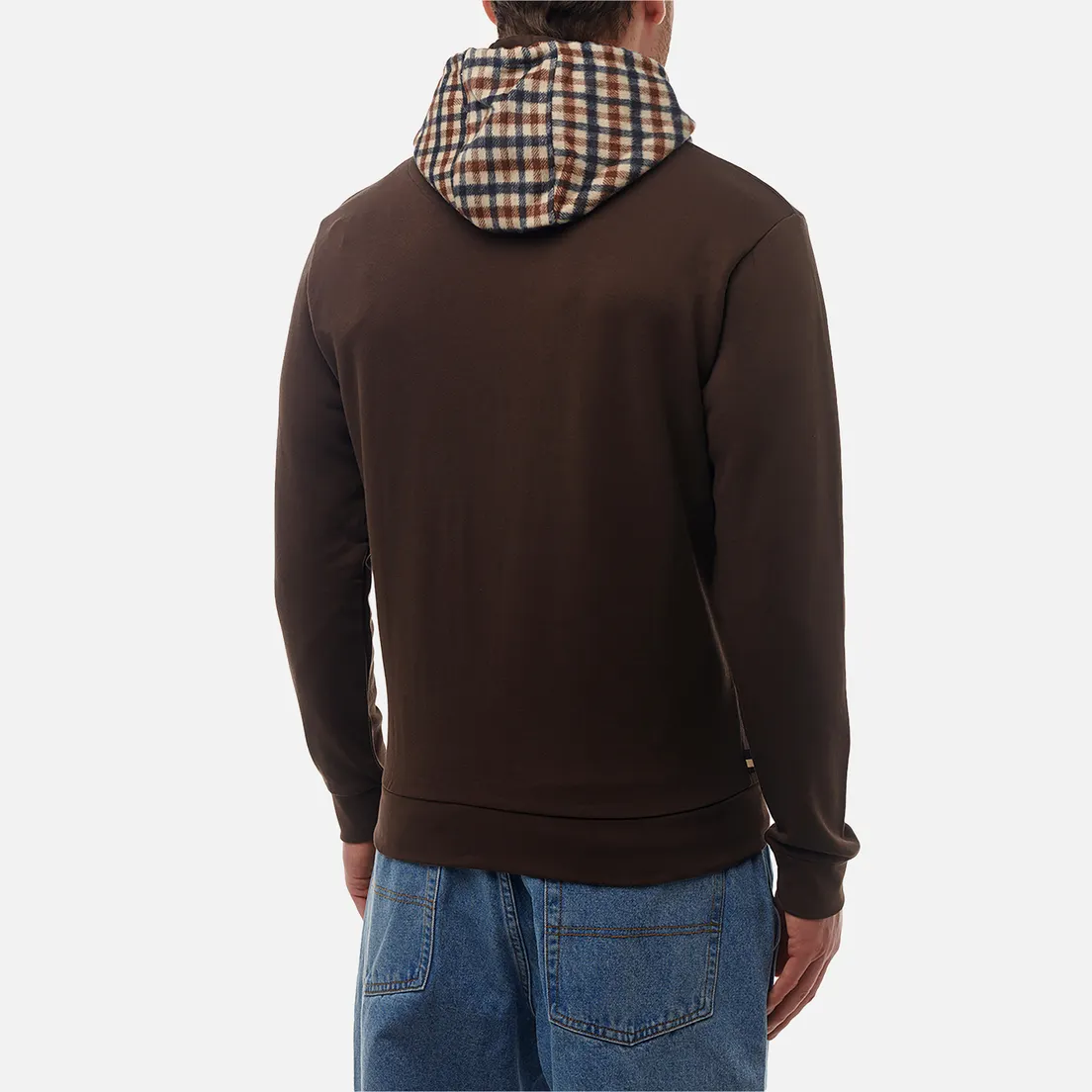 Aquascutum Мужская толстовка Active Club Check Full Zip Merino Hoodie