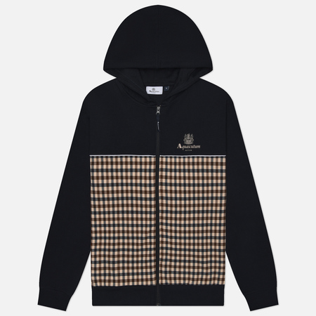 Мужская толстовка Aquascutum Active Scuba Club Check Full Zip Hoodie, цвет синий, размер XL