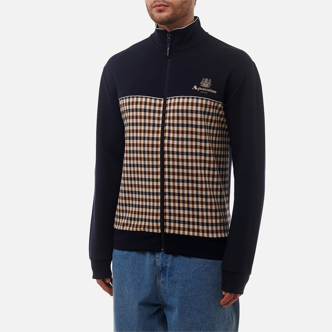 Aquascutum Мужская толстовка Active Scuba Club Check Mockneck