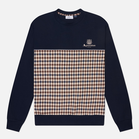 Мужская толстовка Aquascutum Active Scuba Club Check Crewneck, цвет синий, размер XL