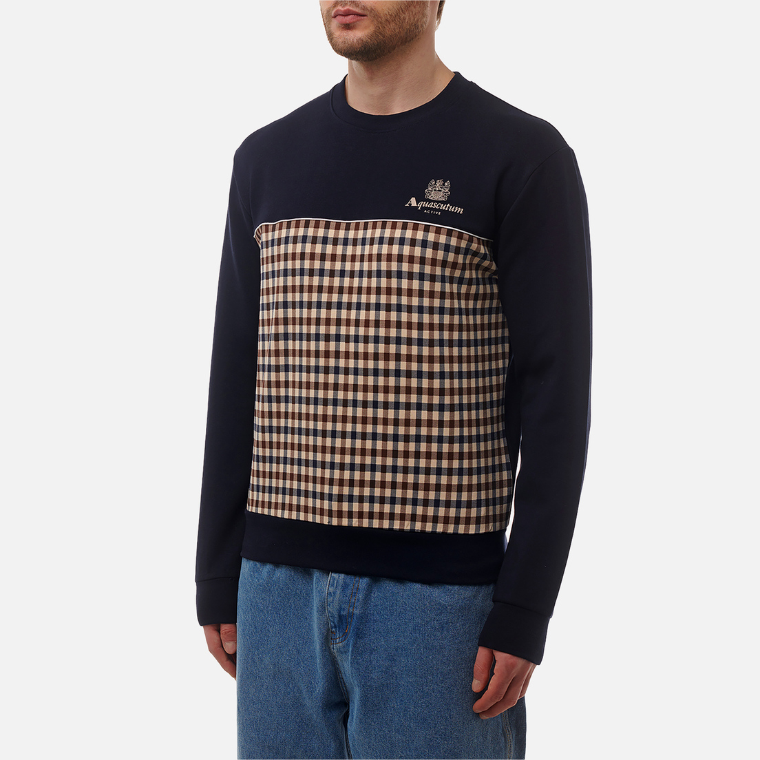 Aquascutum Мужская толстовка Active Scuba Club Check Crewneck