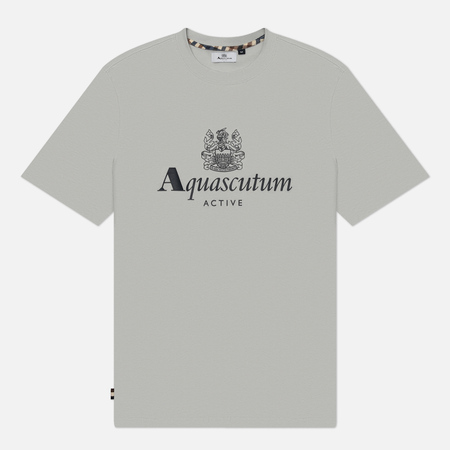 Мужская футболка Aquascutum Active Big Logo Cotton, цвет серый, размер S