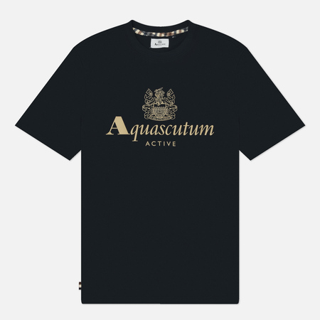 Мужская футболка Aquascutum Active Big Logo Cotton, цвет синий, размер M