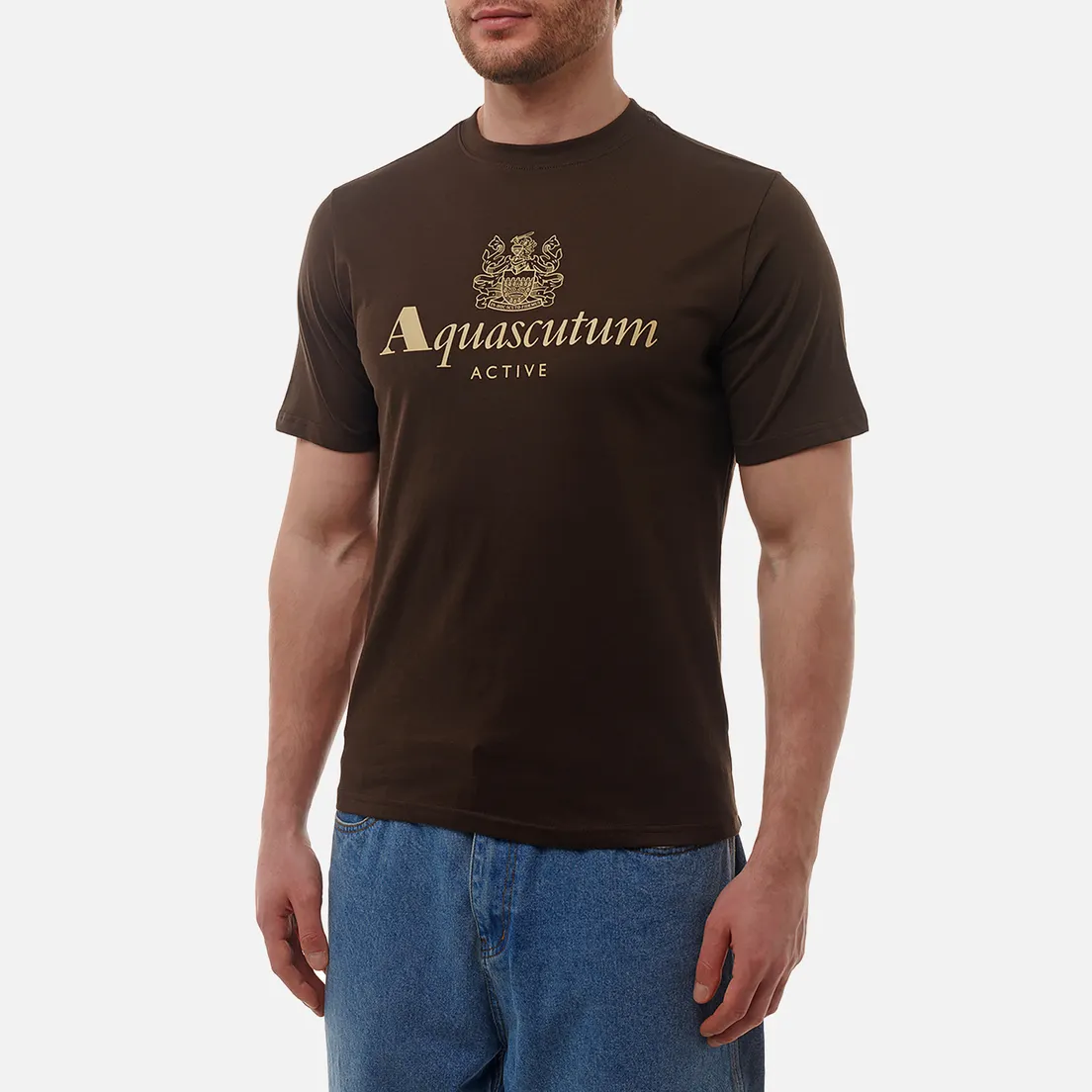 Aquascutum Мужская футболка Active Big Logo Cotton
