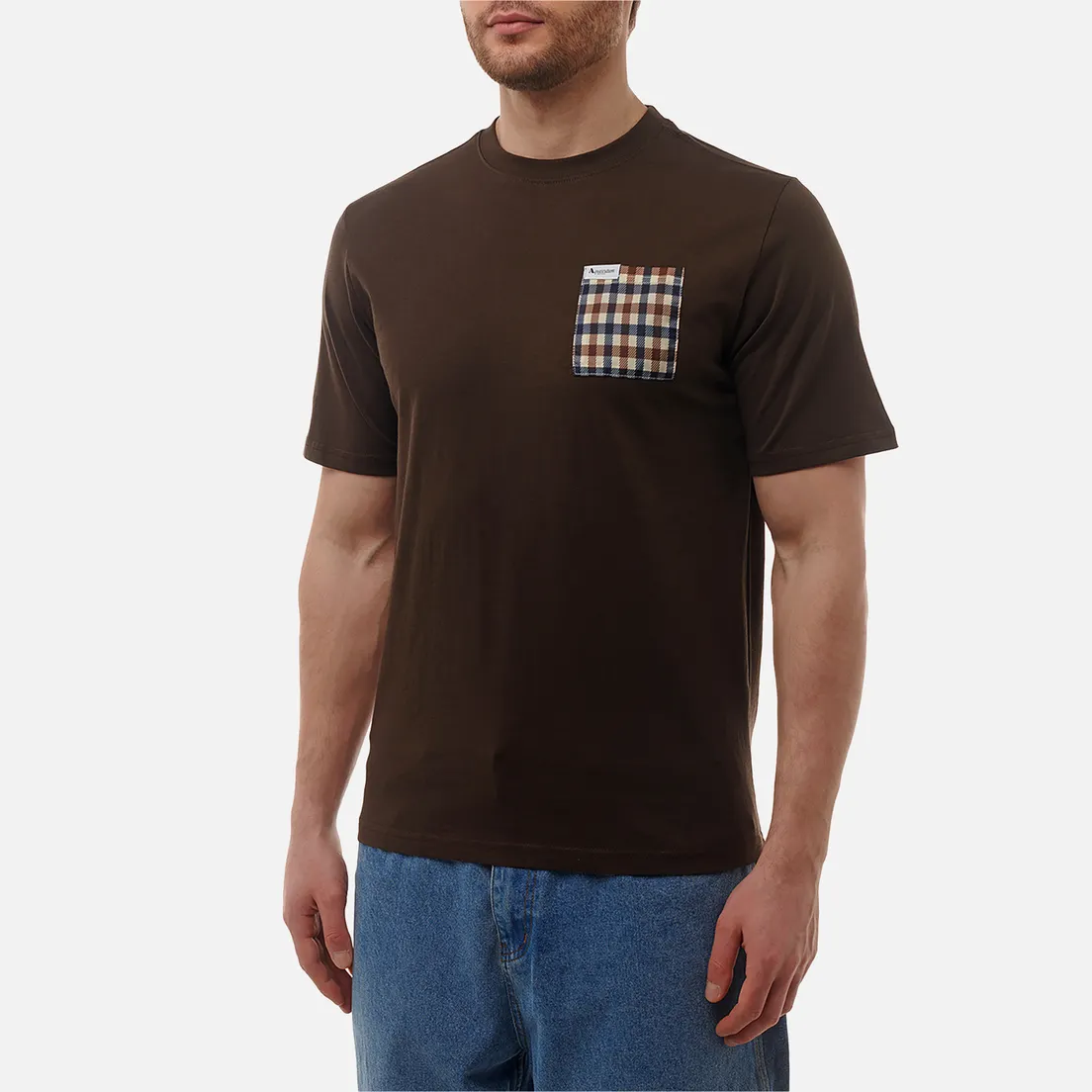Aquascutum Мужская футболка Active Pocket Club Check