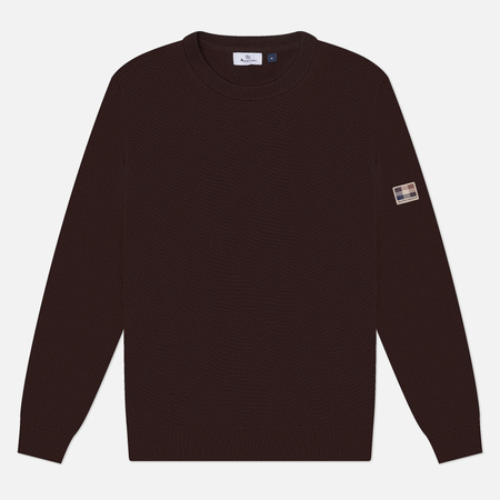 Мужской свитер Aquascutum Active Cable Patch, цвет коричневый, размер XL