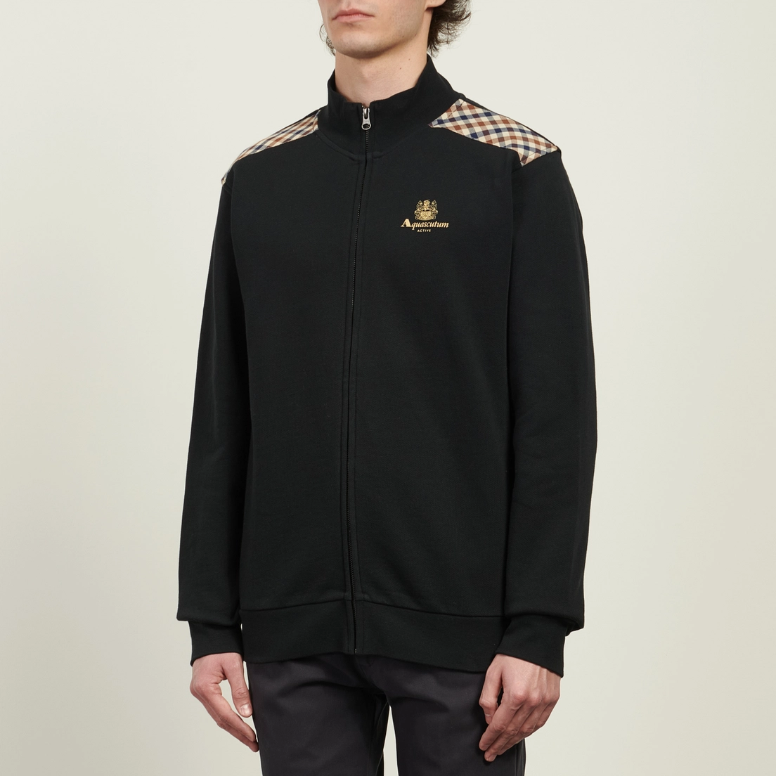 Aquascutum Мужская толстовка Combed Cotton Shoulder Full-Zip Fleece