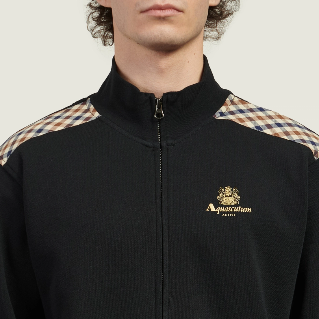 Aquascutum Мужская толстовка Combed Cotton Shoulder Full-Zip Fleece