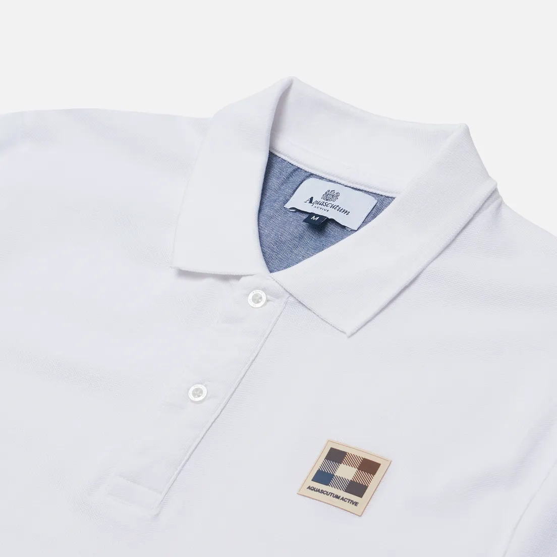 Aquascutum Мужское поло Active Club Check Patch