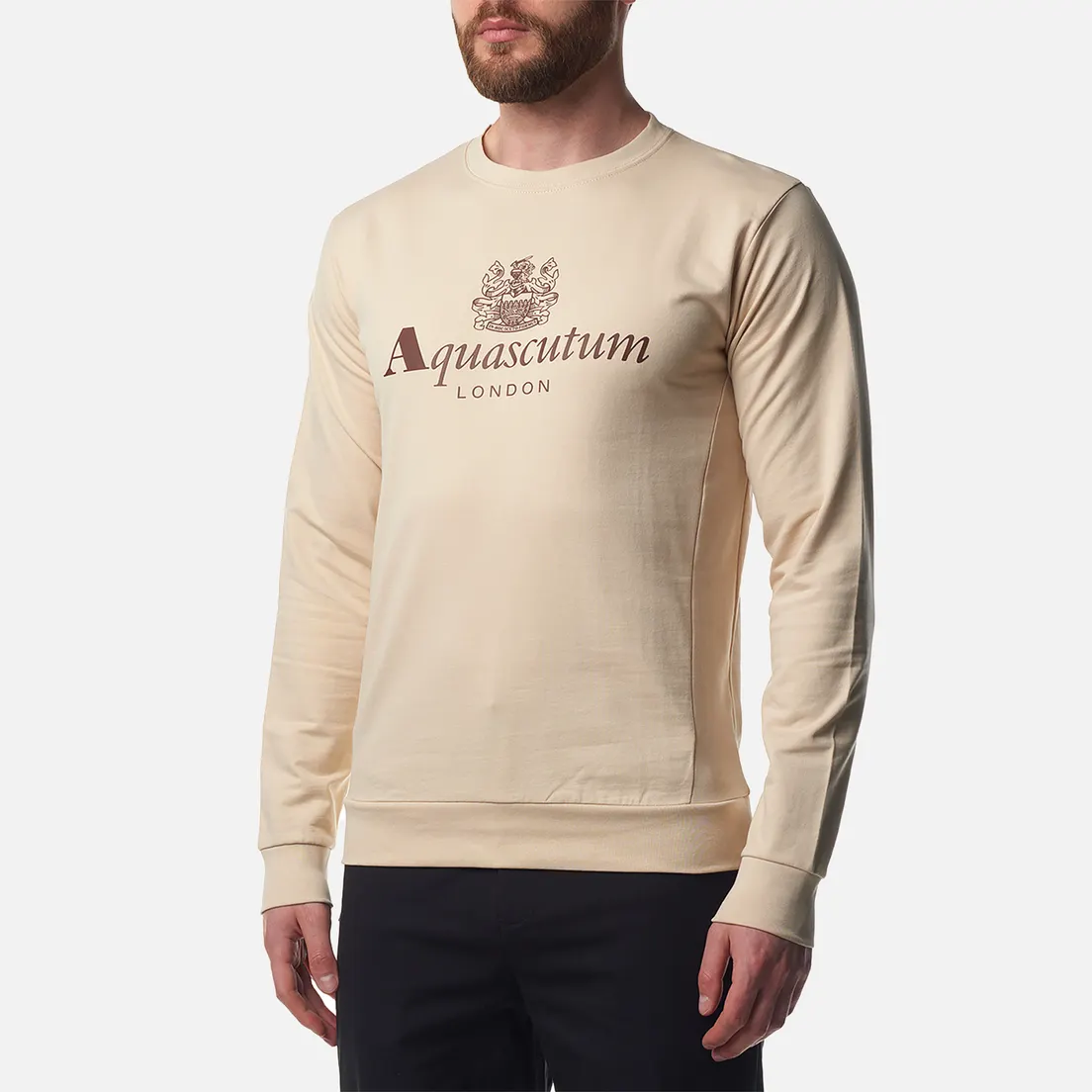 Aquascutum Мужская толстовка Active Big Logo Crew Neck