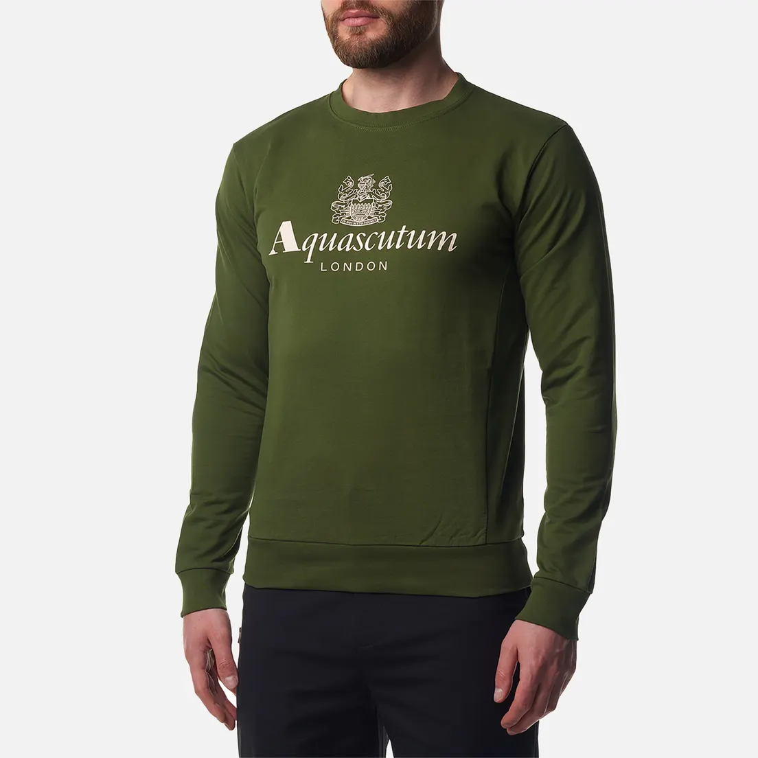 Aquascutum Мужская толстовка Active Big Logo Crew Neck