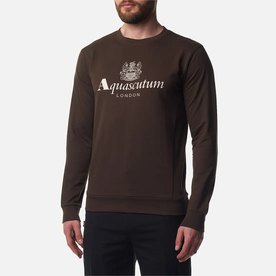 Aquascutum Мужская толстовка Active Big Logo Crew Neck