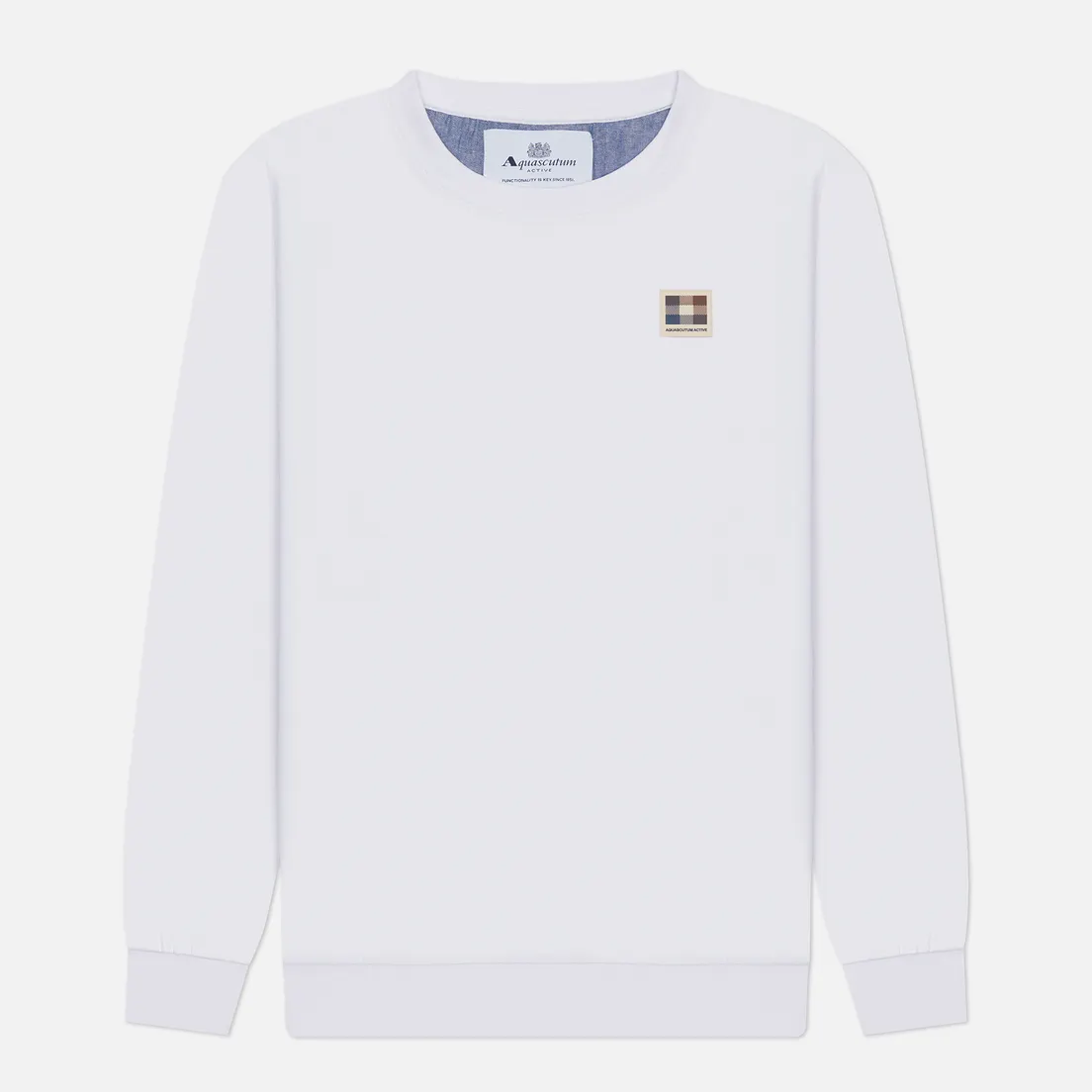 Aquascutum Мужская толстовка Active Club Check Patch Crew Neck