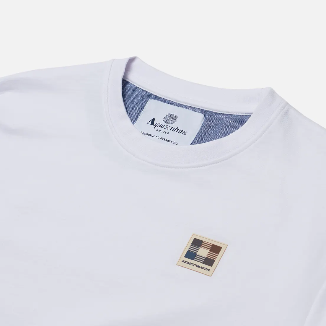 Aquascutum Мужская толстовка Active Club Check Patch Crew Neck