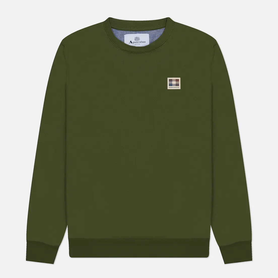 Aquascutum Мужская толстовка Active Club Check Patch Crew Neck