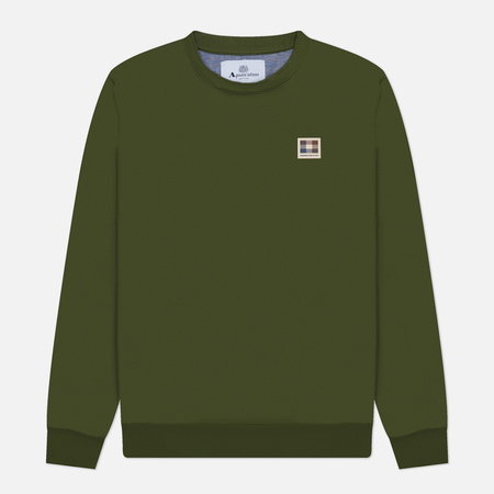 Мужская толстовка Aquascutum Active Club Check Patch Crew Neck, цвет зелёный, размер M