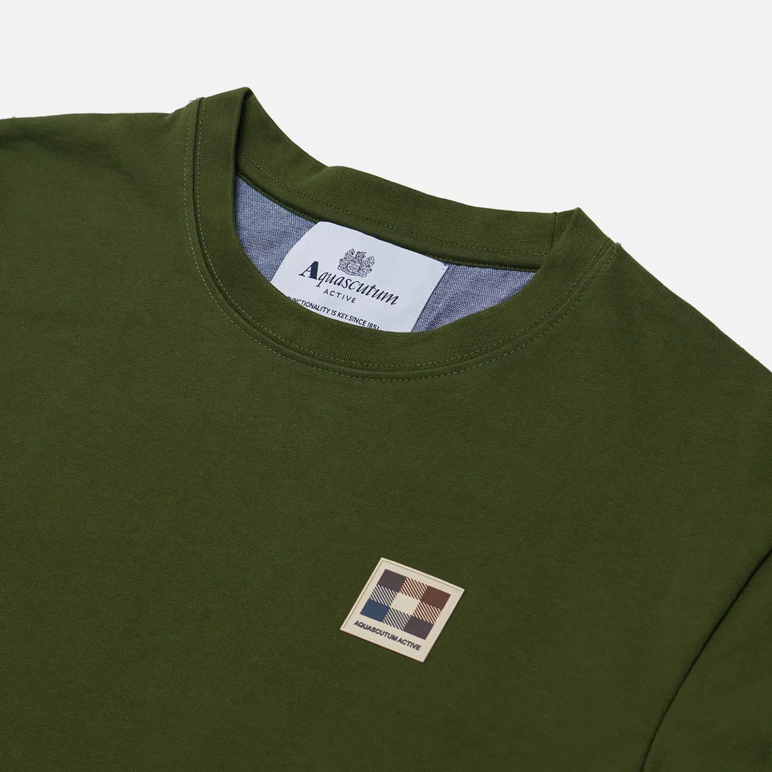 Aquascutum Мужская толстовка Active Club Check Patch Crew Neck