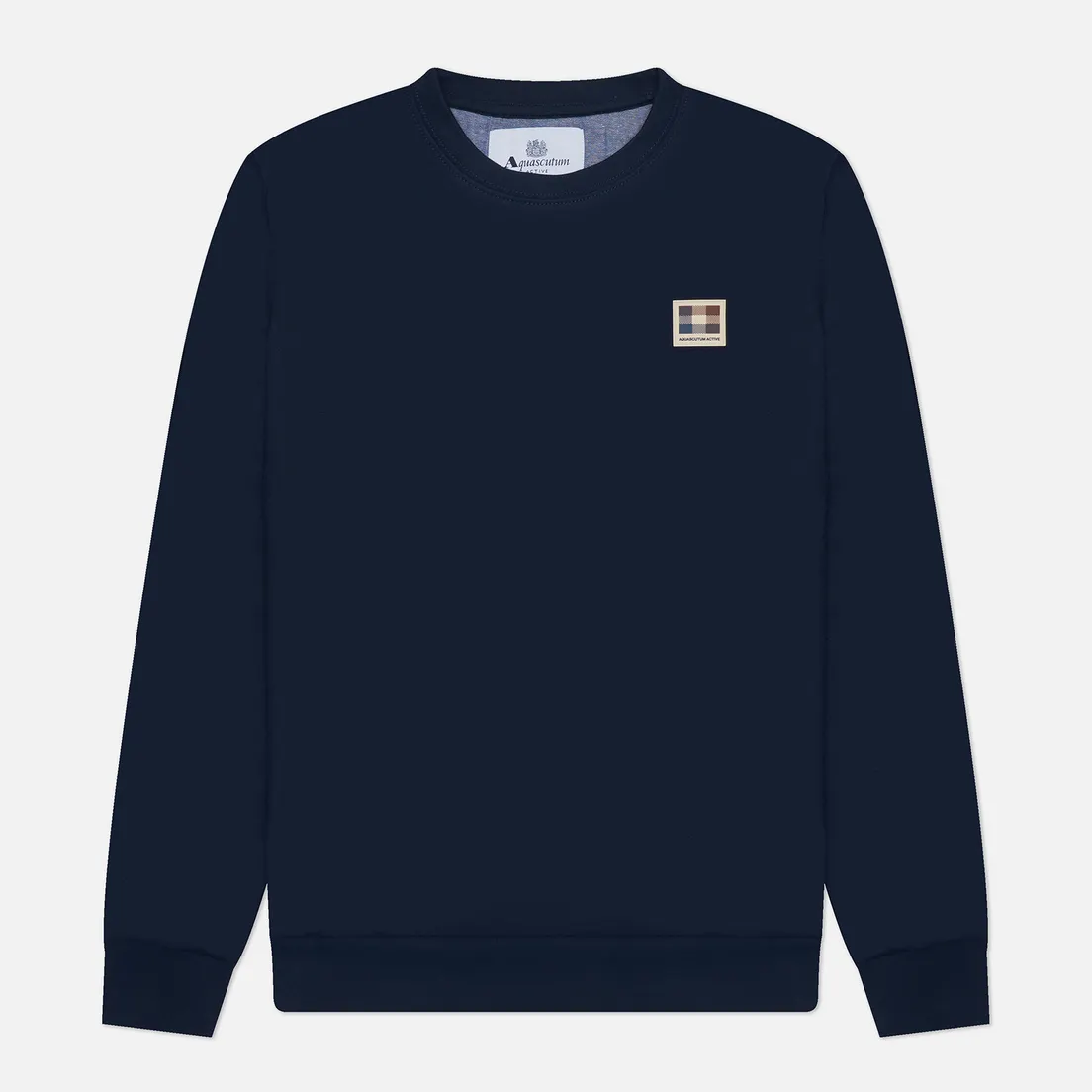 Aquascutum Мужская толстовка Active Club Check Patch Crew Neck