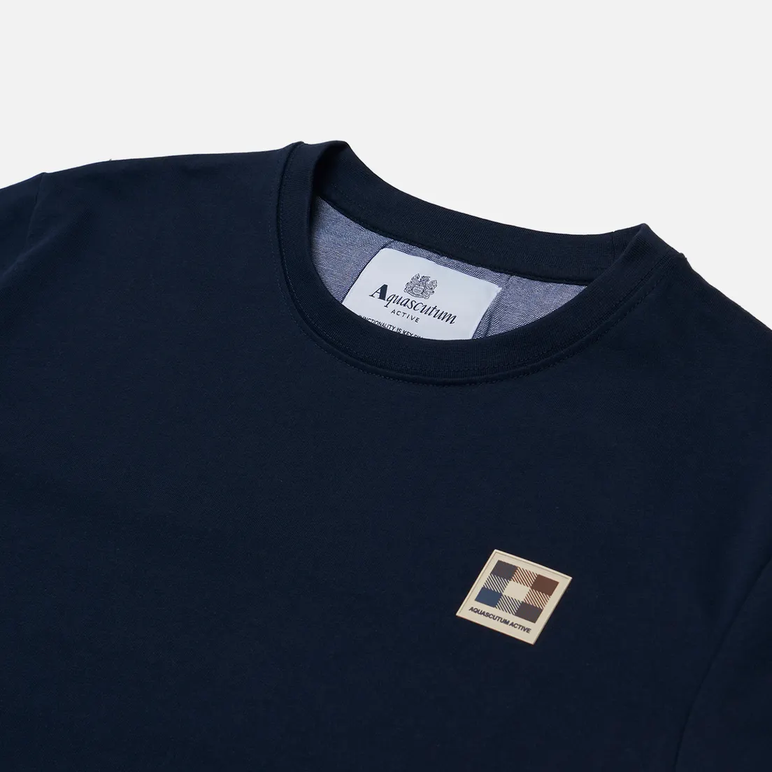 Aquascutum Мужская толстовка Active Club Check Patch Crew Neck