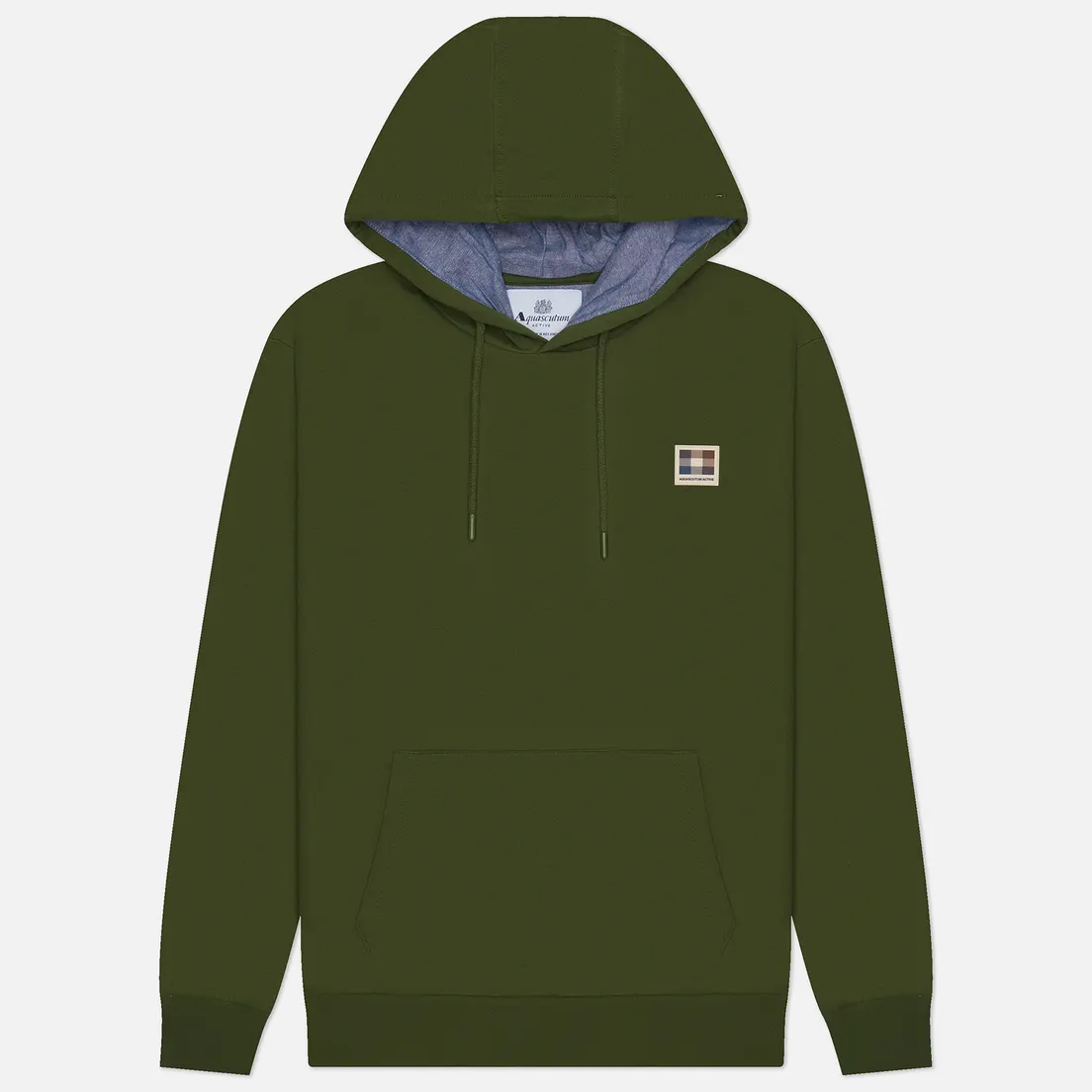 Aquascutum Мужская толстовка Active Club Check Patch Hoodie