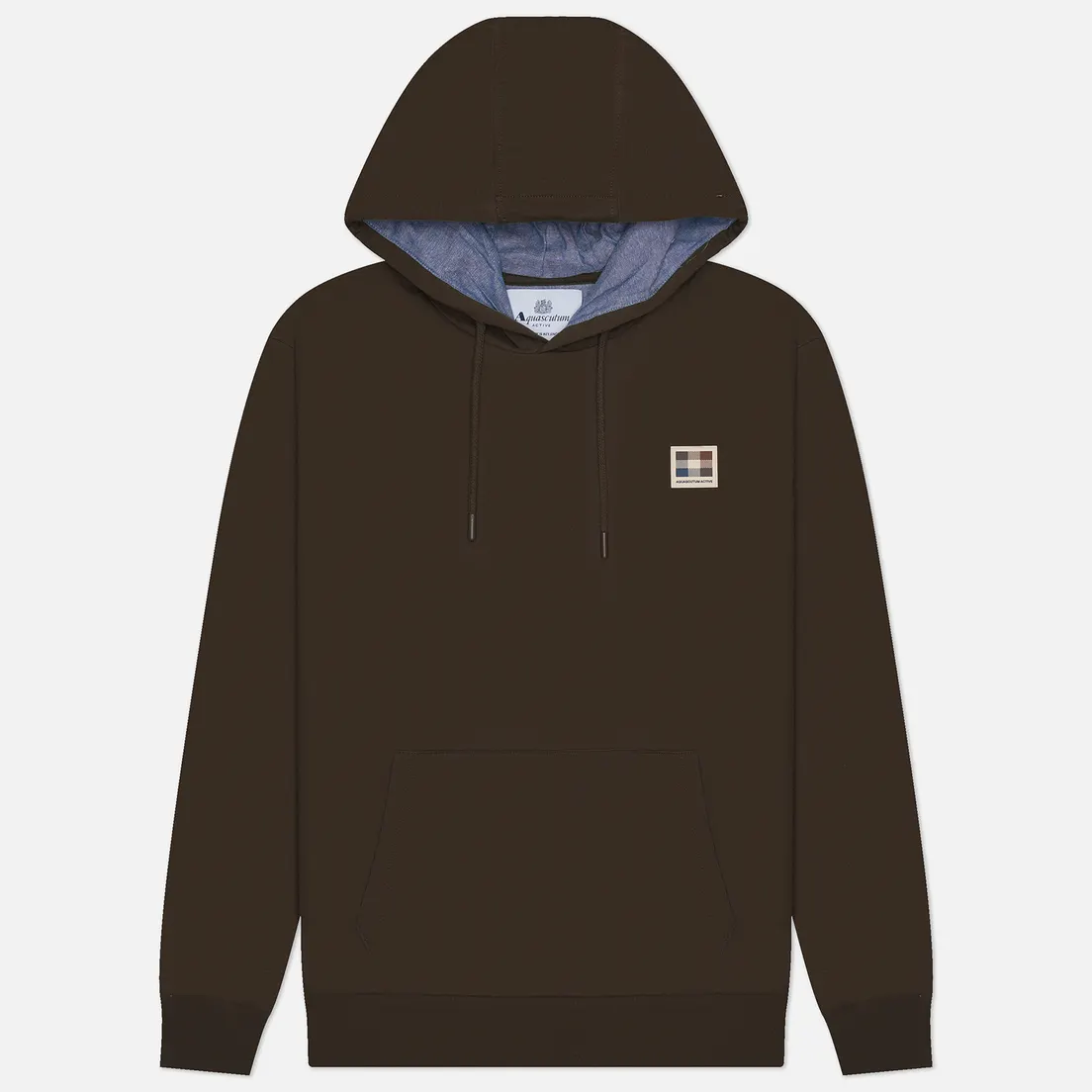 Aquascutum Мужская толстовка Active Club Check Patch Hoodie