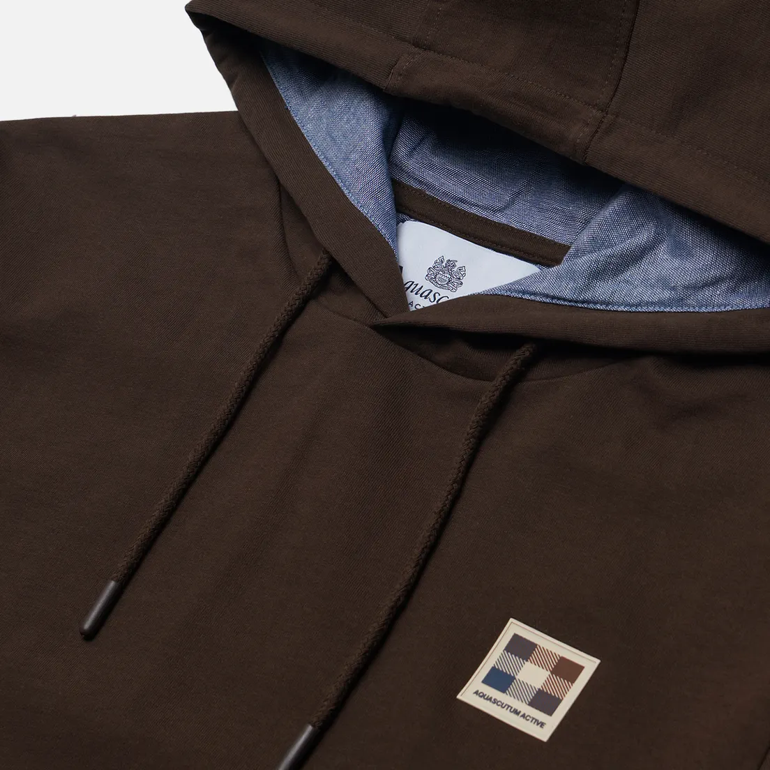Aquascutum Мужская толстовка Active Club Check Patch Hoodie
